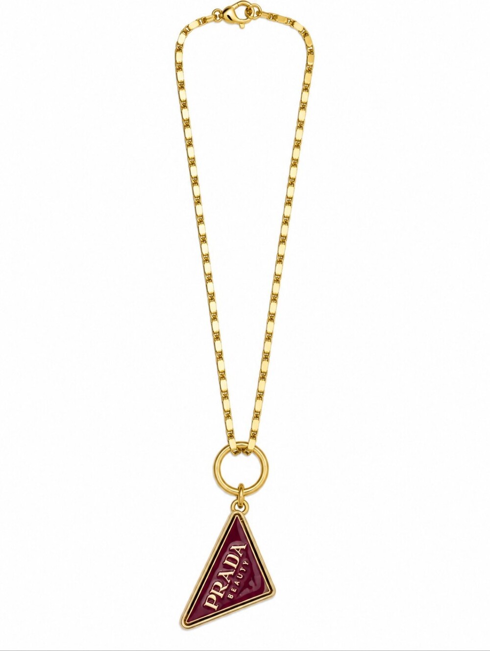 Prada 14kt Gold Triangle Charm Pendant necklace